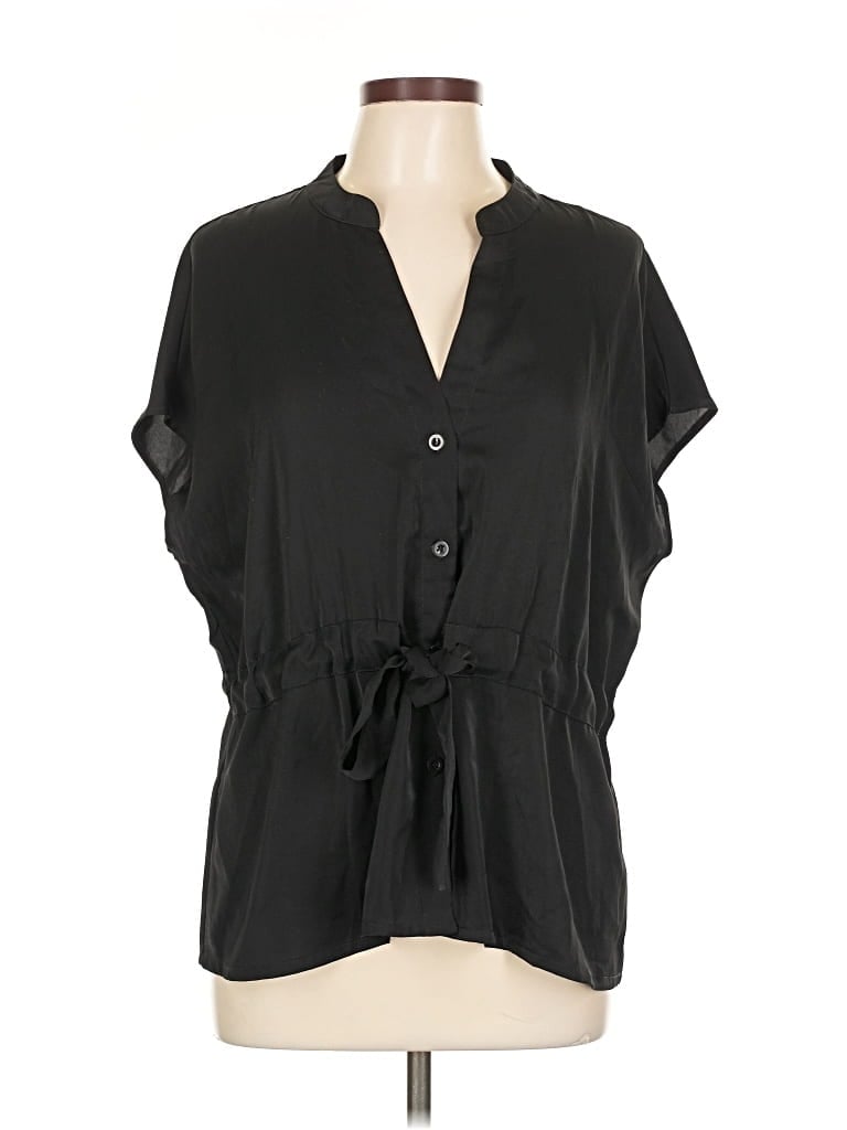 Assorted Brands Short Sleeve Blouse In Black