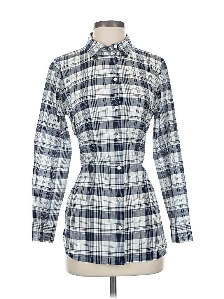 Pre-owned J.crew Factory Store Long Sleeve Button Down Shirt In Blue