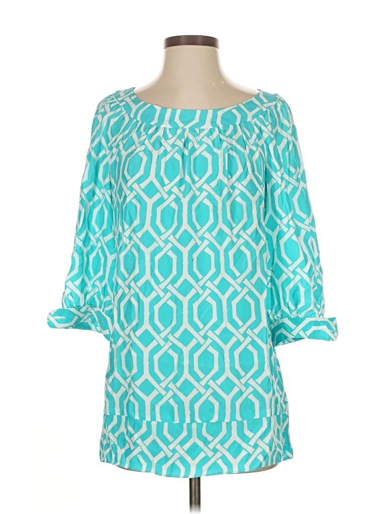 Pre-owned Alice & Trixie 3/4 Sleeve Blouse In Blue