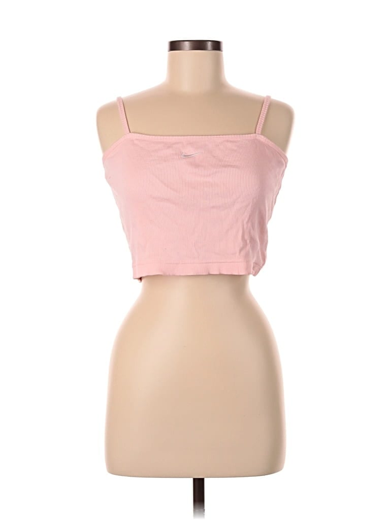 Pre-owned Nike Tank Top Pink Strapless Neckline Tops