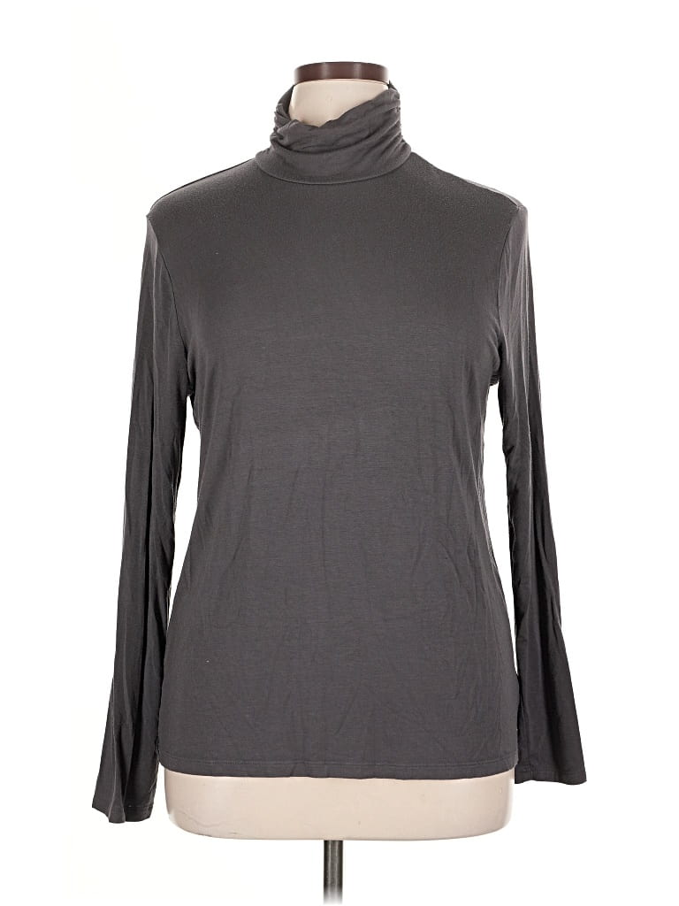 Pre-owned Ellen Tracy Long Sleeve Turtleneck In Gray