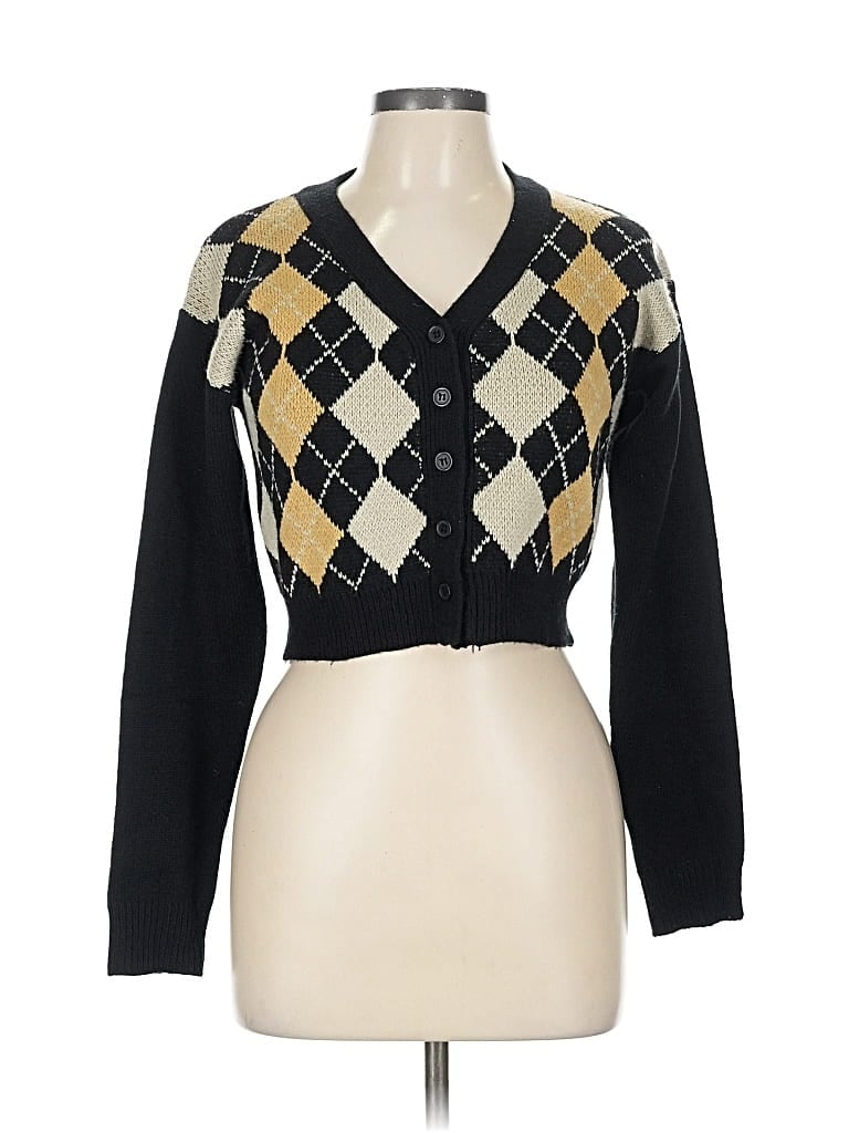 Pre-owned Unbranded Cardigan Sweater In Black