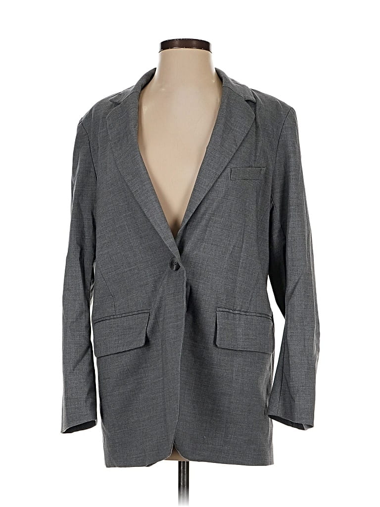 Pre-owned H&m Blazer Jacket In Gray