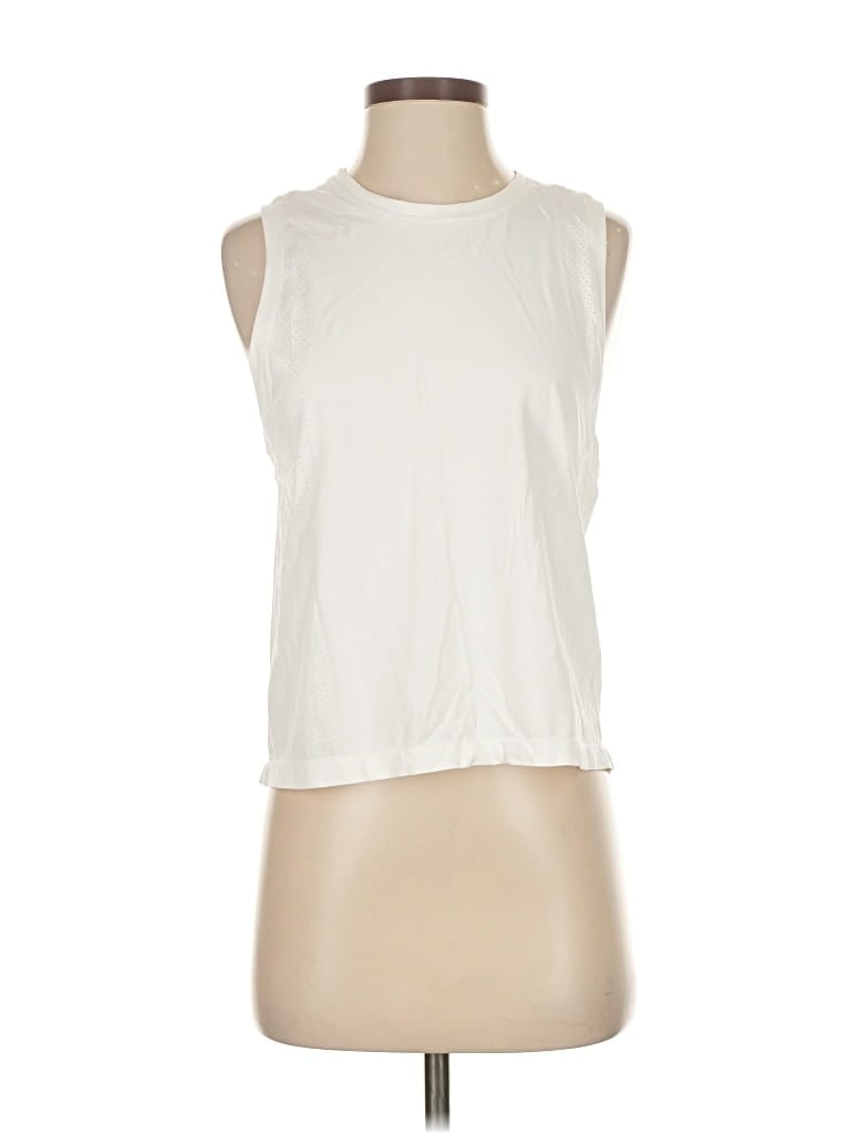 Pre-owned Athleta Sleeveless T-shirt In White