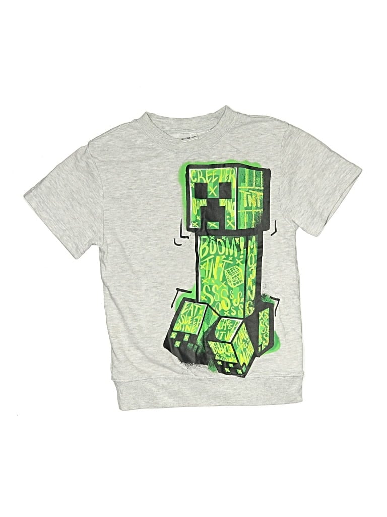 Pre-owned Minecraft Kids' Short Sleeve T-shirt In Silver