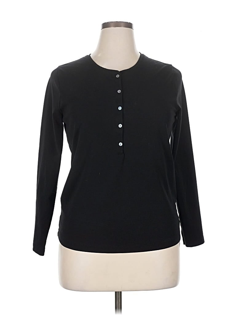 Pre-owned Br Standard Long Sleeve Henley Shirt In Black