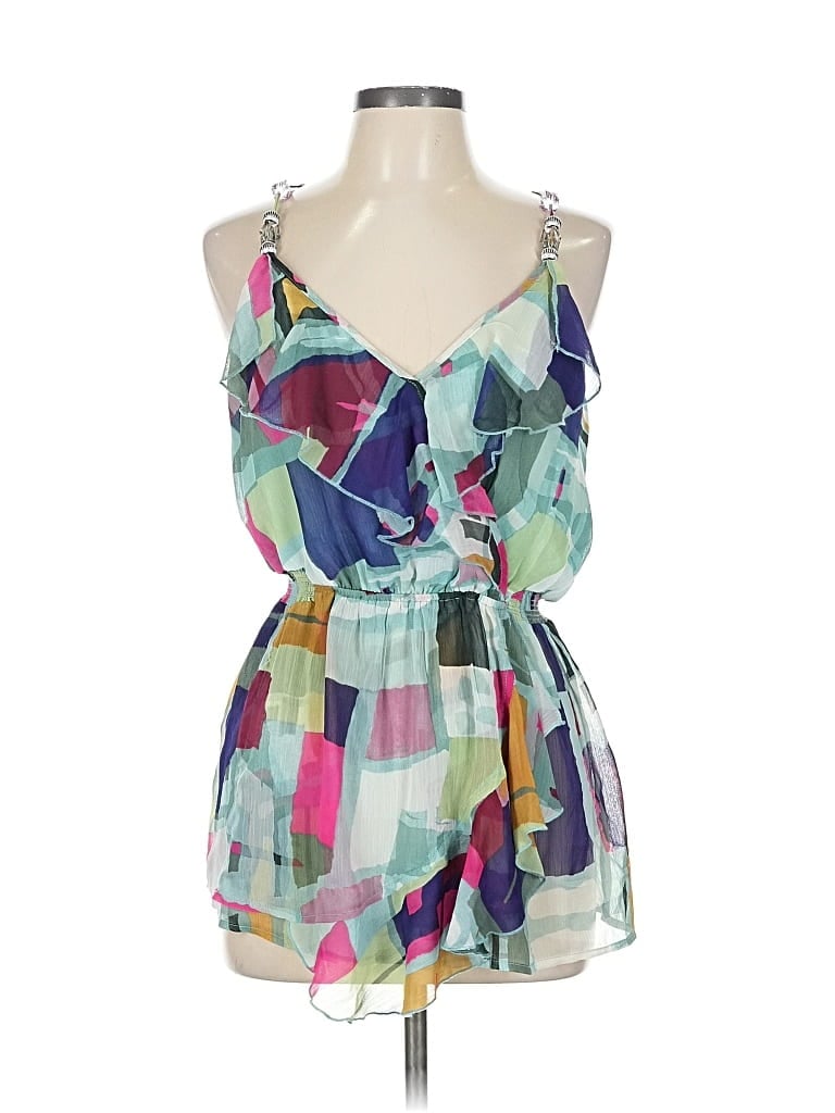 Pre-owned Lapis Sleeveless Top Green Halter Neckline Tops