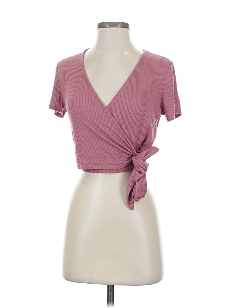 Pre-owned Lulus Short Sleeve Top Pink Sweetheart Neckline Tops