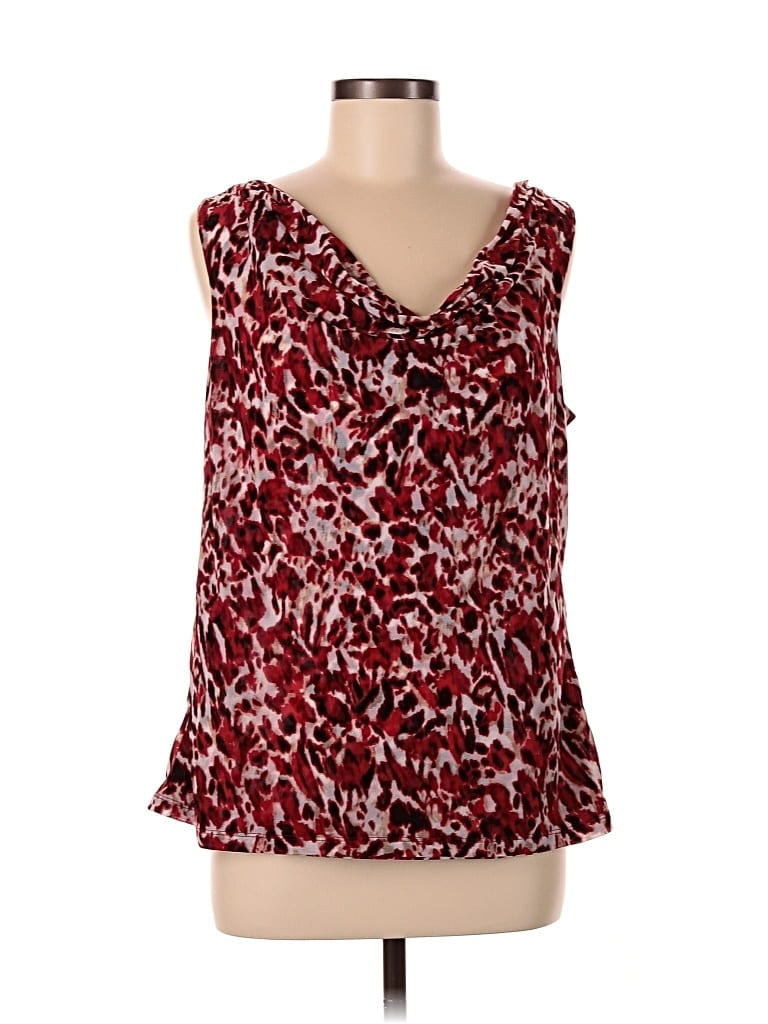 Pre-owned 212 Collection Sleeveless Blouse In Burgundy