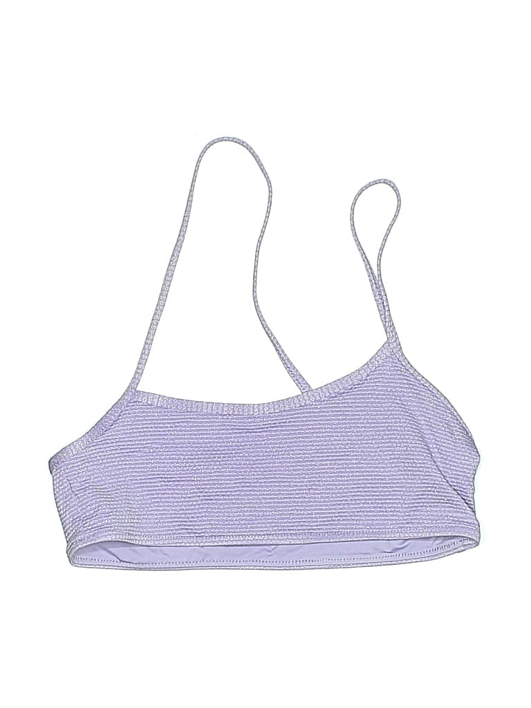 Pre-owned Frankies Bikinis Swimsuit Top Purple Swimwear