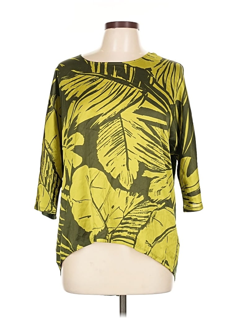 Pre-owned Coldwater Creek 3/4 Sleeve Blouse In Yellow