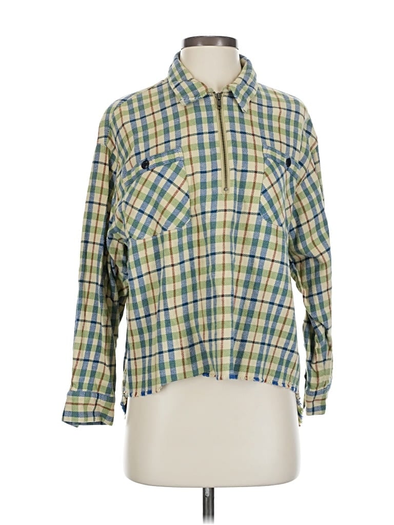 Pre-owned The Great Long Sleeve Blouse In Green