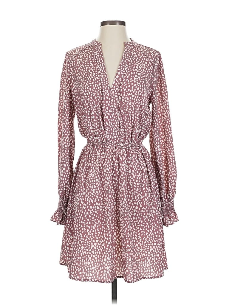 Pre-owned Vine & Love Casual Dress In Burgundy