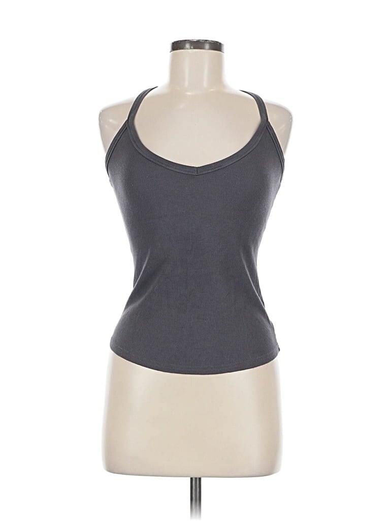 Pre-owned Unbranded Tank Top Gray Halter Neckline Tops