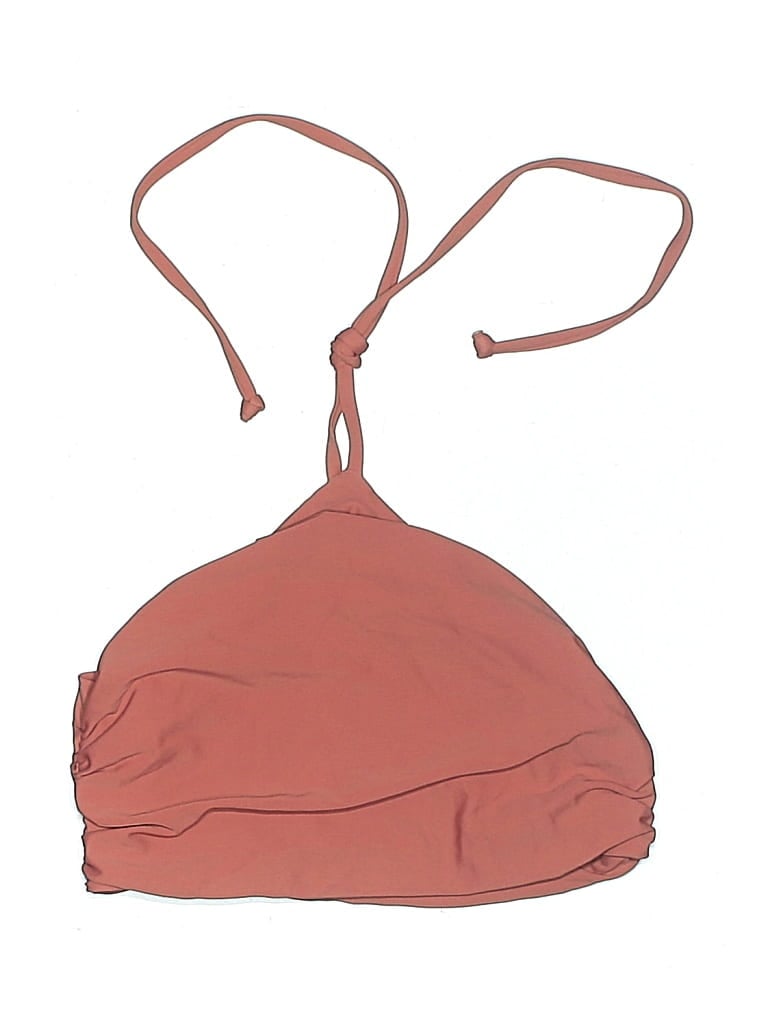 Pre-owned House Of Harlow 1960 Swimsuit Top Brown Solid Pattern Swimwear