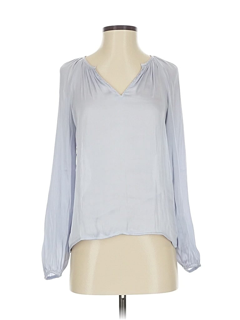 Pre-owned Banana Republic Long Sleeve Blouse In Gray