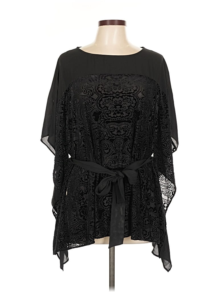 Pre-owned Dana Buchman 3/4 Sleeve Blouse In Black