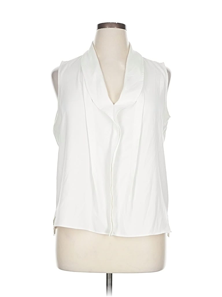 Pre-owned Calvin Klein Sleeveless Blouse In White