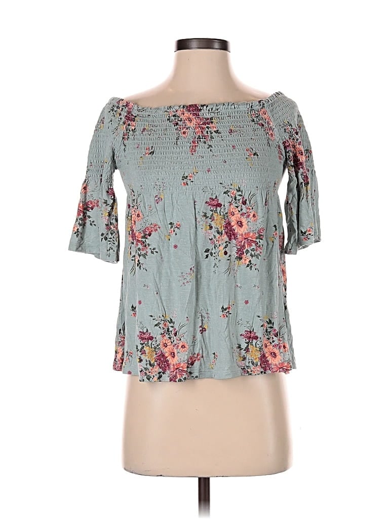Pre-owned Rewind Short Sleeve Blouse In Blue