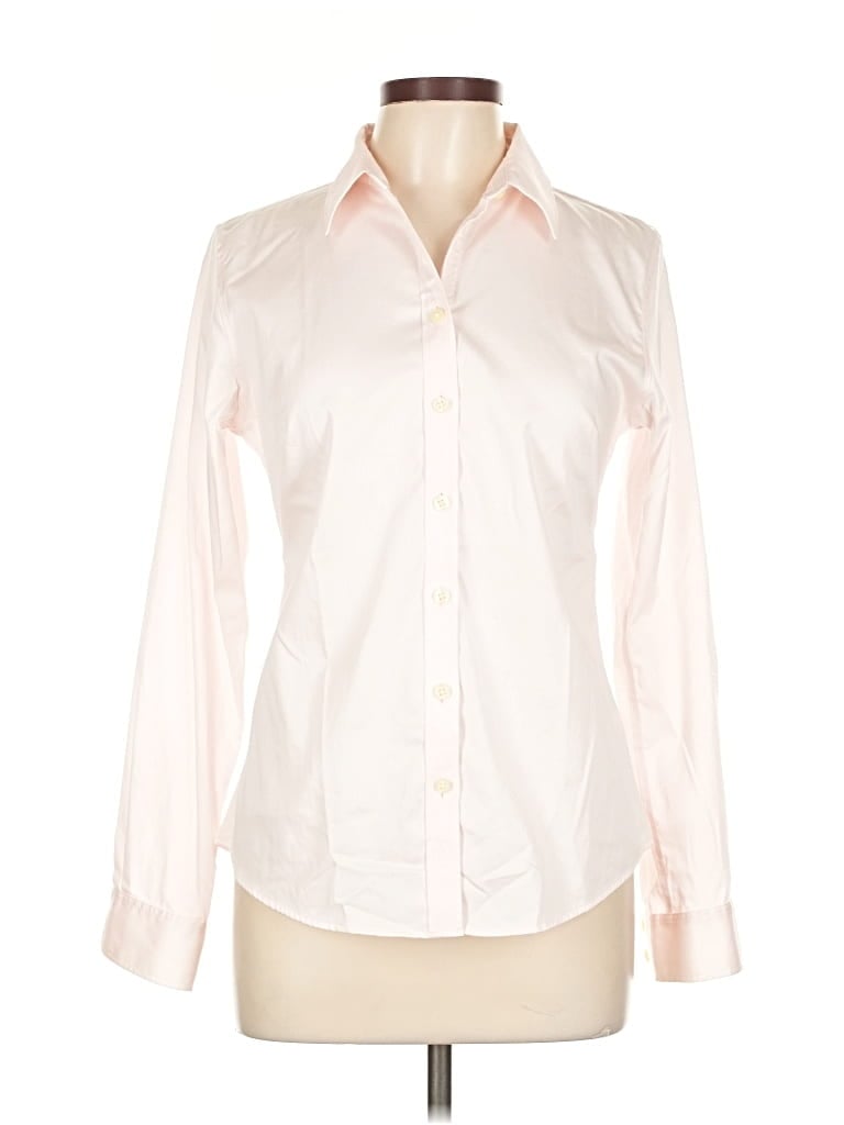 Pre-owned Banana Republic Long Sleeve Blouse In White