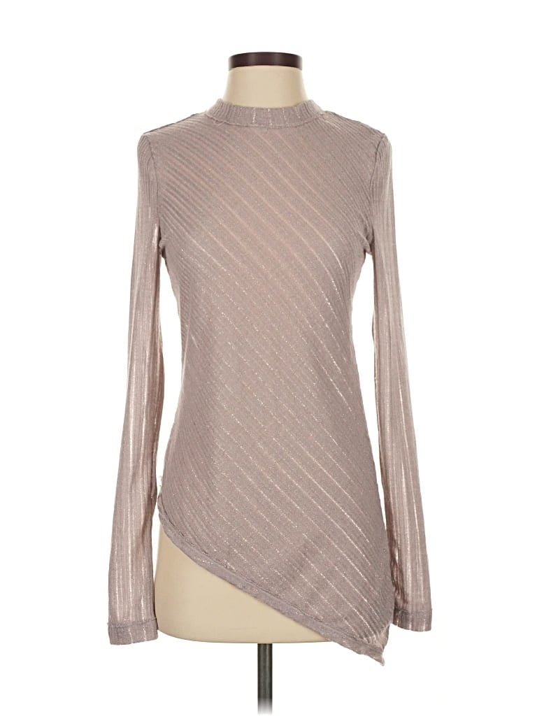 Pre-owned Intimately By Free People Long Sleeve Top Gray Turtleneck Tops