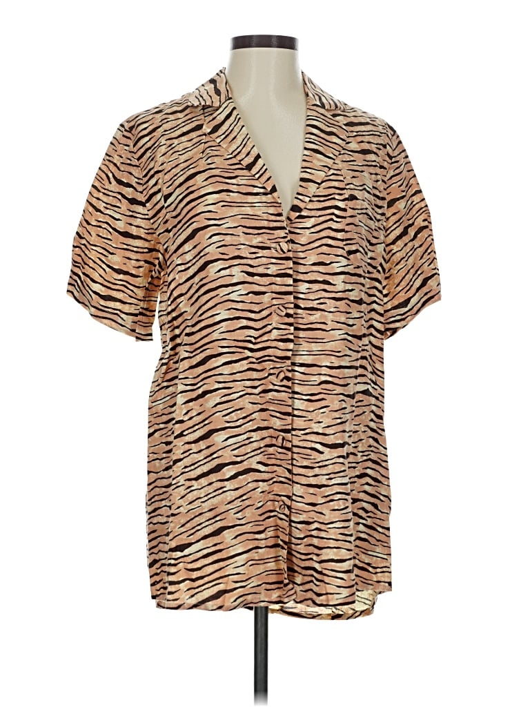 Pre-owned Faithfull The Brand Short Sleeve Blouse In Brown