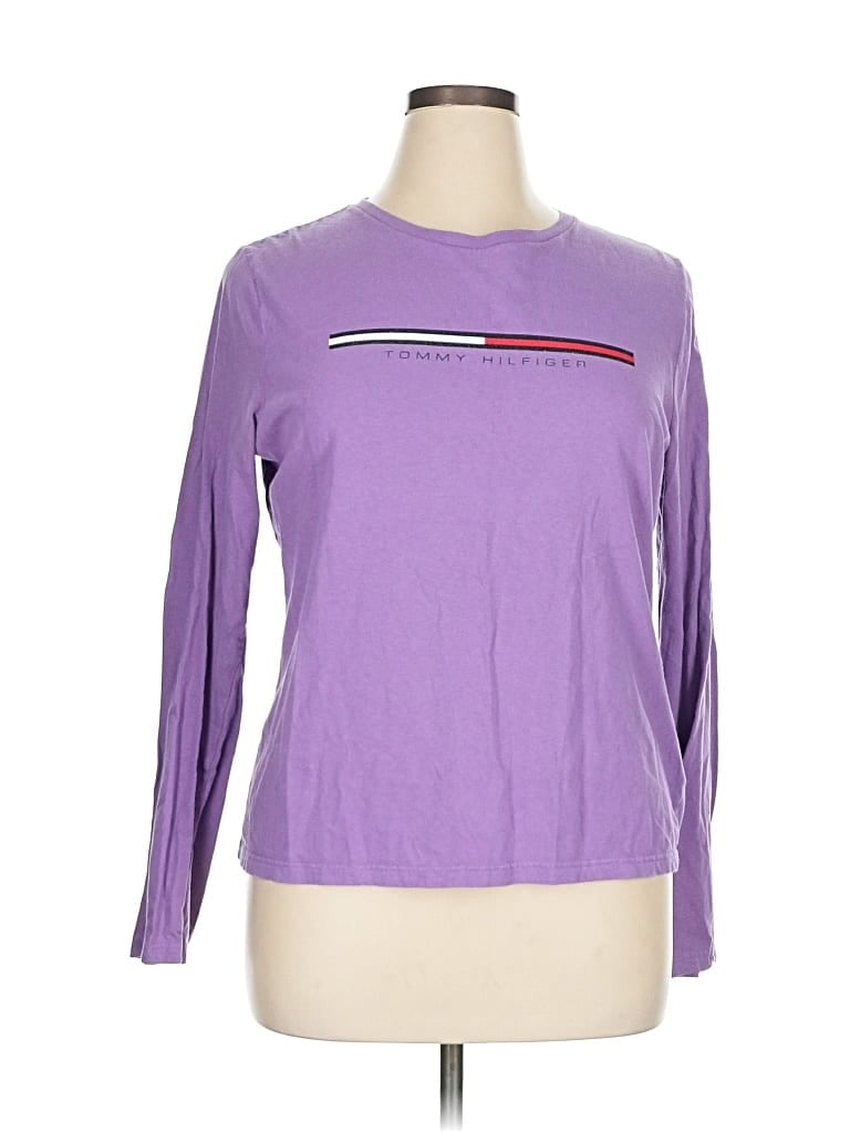 Pre-owned Tommy Hilfiger Long Sleeve T-shirt In Purple