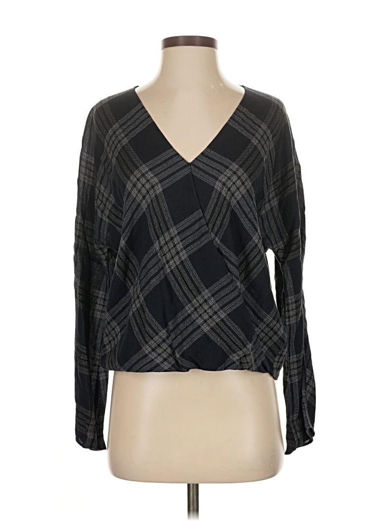 Pre-owned Vince Long Sleeve Blouse In Black