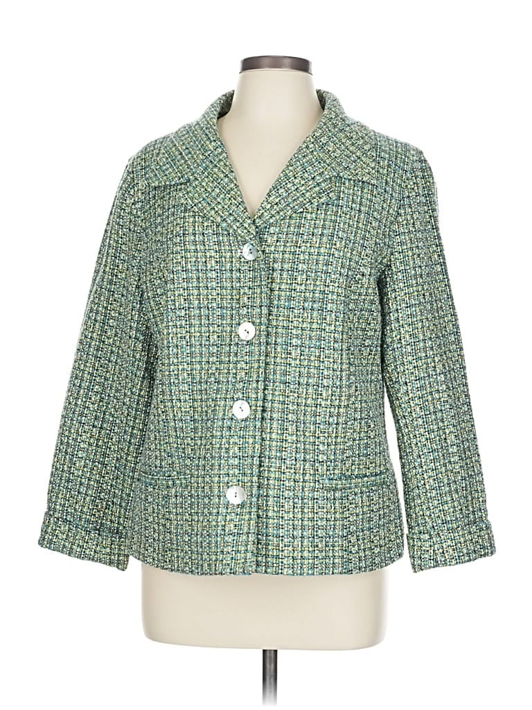 Pre-owned Chico's Blazer Jacket In Green