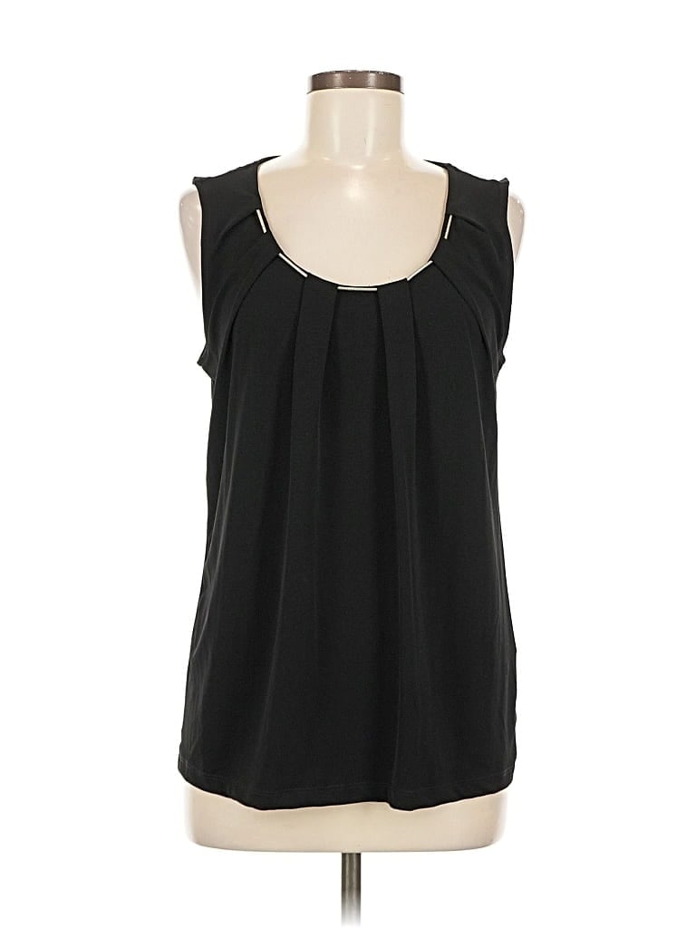 Pre-owned Gloria Vanderbilt Sleeveless Blouse In Black