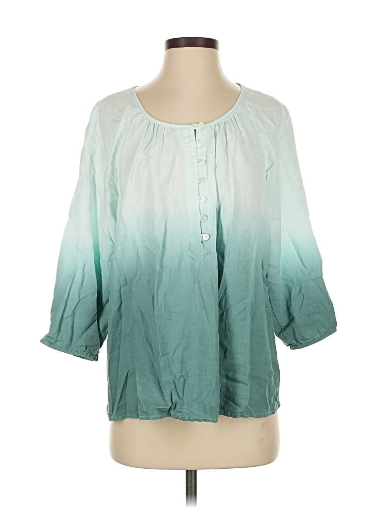 Pre-owned Purejill 3/4 Sleeve Blouse In Blue