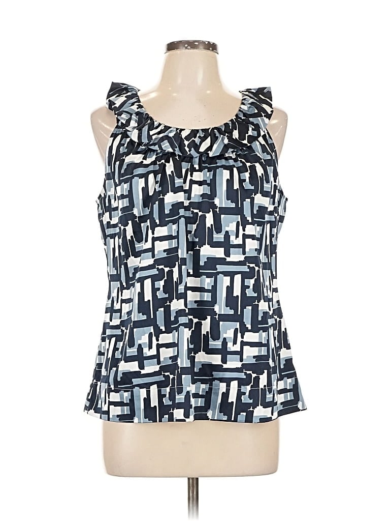 Pre-owned Ann Taylor Sleeveless Blouse In Blue