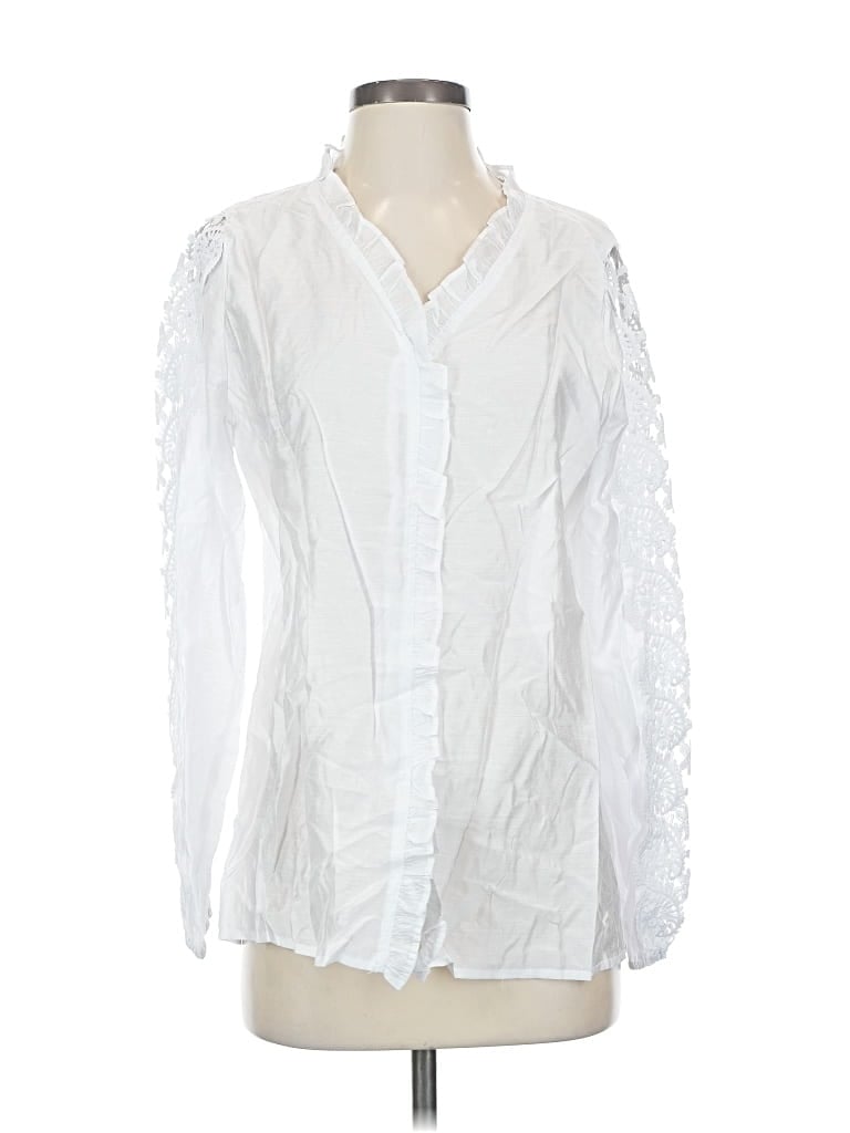 Coco + Carmen Long Sleeve Blouse In White