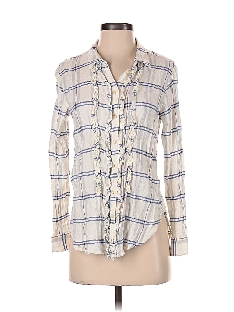 Pre-owned Pilcro Long Sleeve Blouse In White