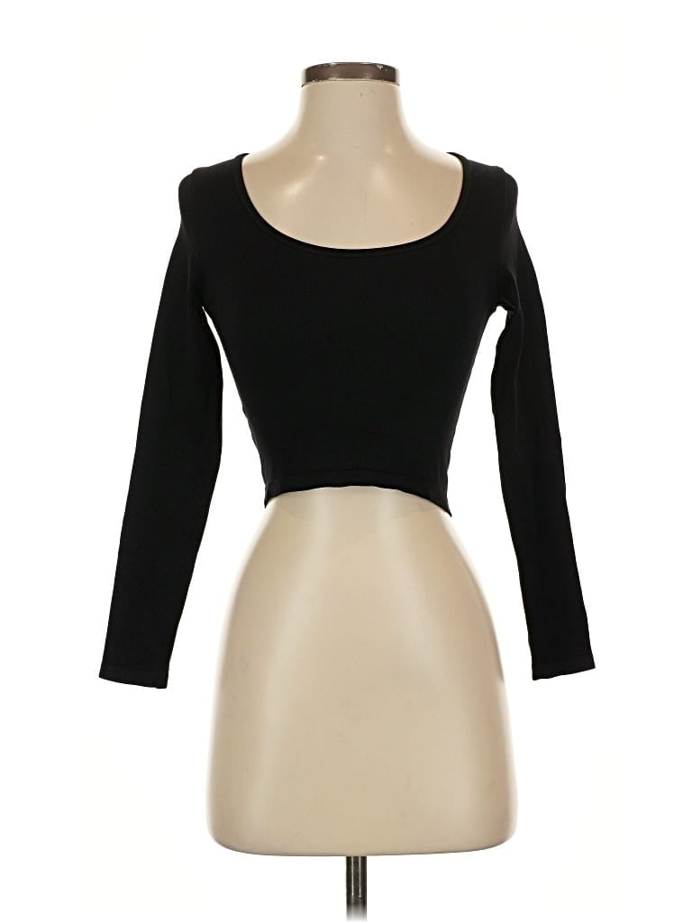 Pre-owned Oqq 3/4 Sleeve T-shirt In Black