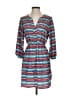 Trinity 100% Polyester Stripes Teal Casual Dress Size S - photo 1