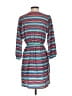 Trinity 100% Polyester Stripes Teal Casual Dress Size S - photo 2