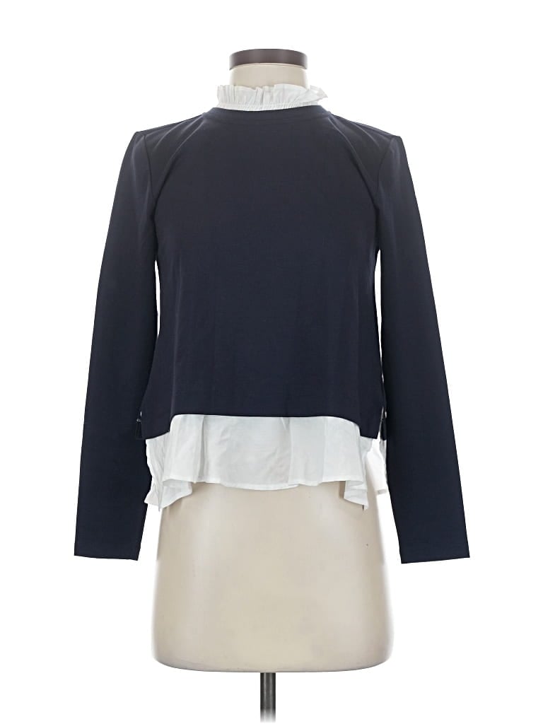 Pre-owned Ann Taylor Long Sleeve Blouse In Blue