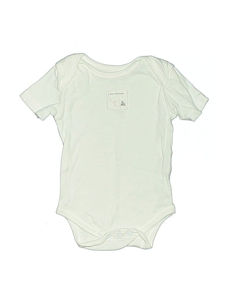 Pre-owned Burt's Bees Baby Babies' Short Sleeve Onesie In White