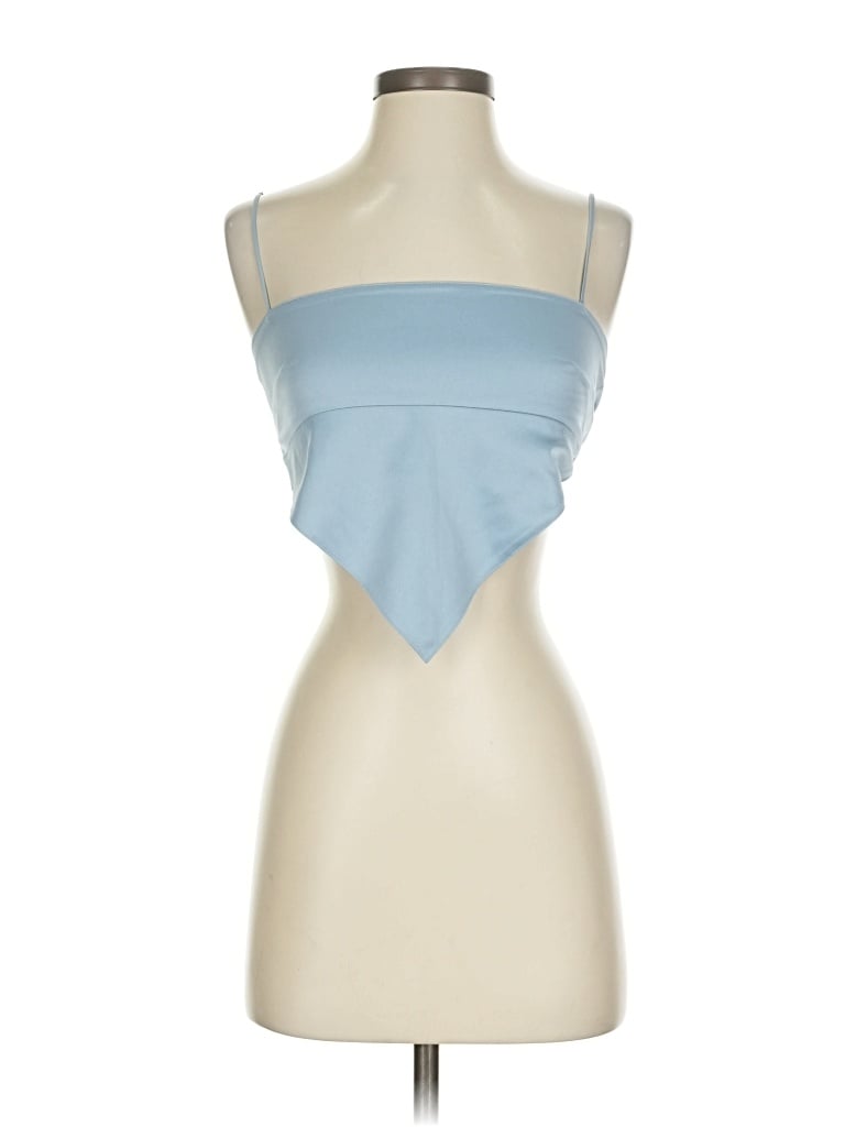 Pre-owned Danielle Bernstein Halter Top Blue Strapless Neckline Tops