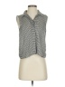 Zara Houndstooth Gray Sleeveless Button-Down Shirt Size S - photo 1