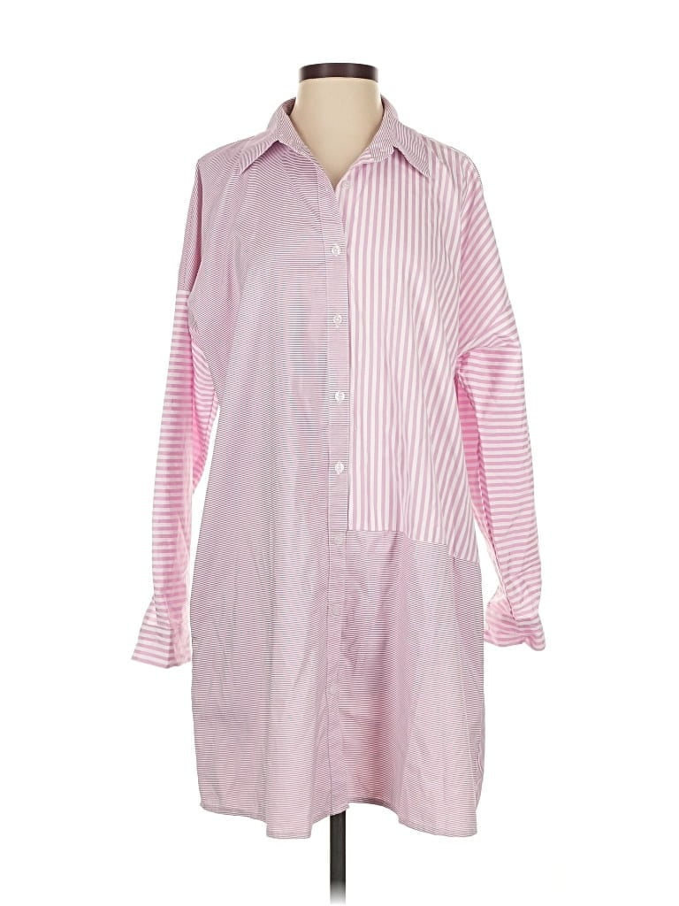 Pre-owned Caryn Lawn Long Sleeve Button Down Shirt In Pink