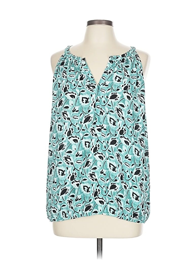 Pre-owned Ann Taylor Loft Outlet Sleeveless Blouse In Blue