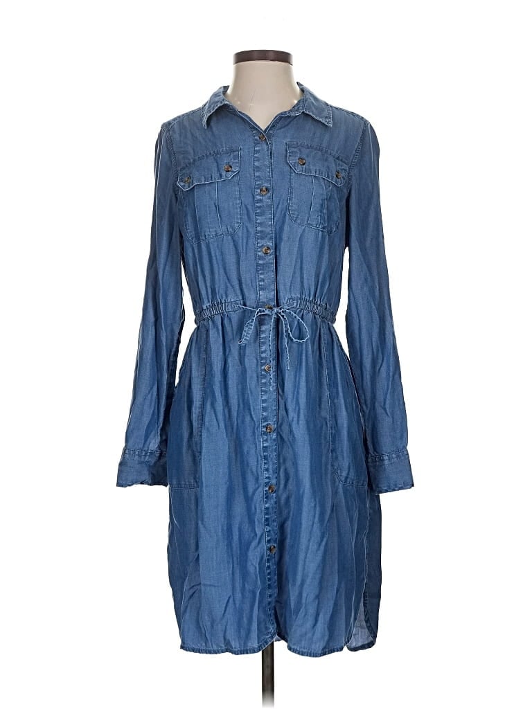 Pre-owned Time And Tru Casual Dress In Blue