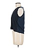 Gran Sasso 100% Silk Black Blue Sleeveless Top Size EU (IT) 42 / US 6 - photo 5
