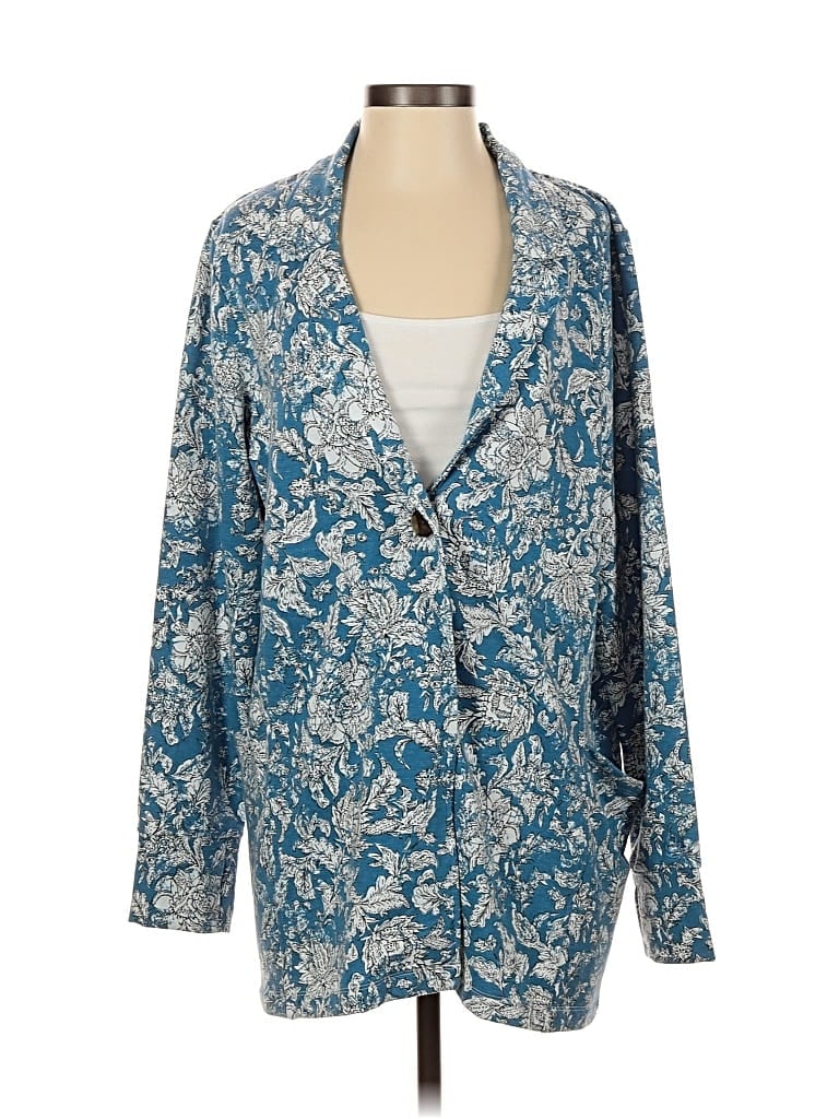 Pre-owned Cuddl Duds Cardigan Sweater In Blue