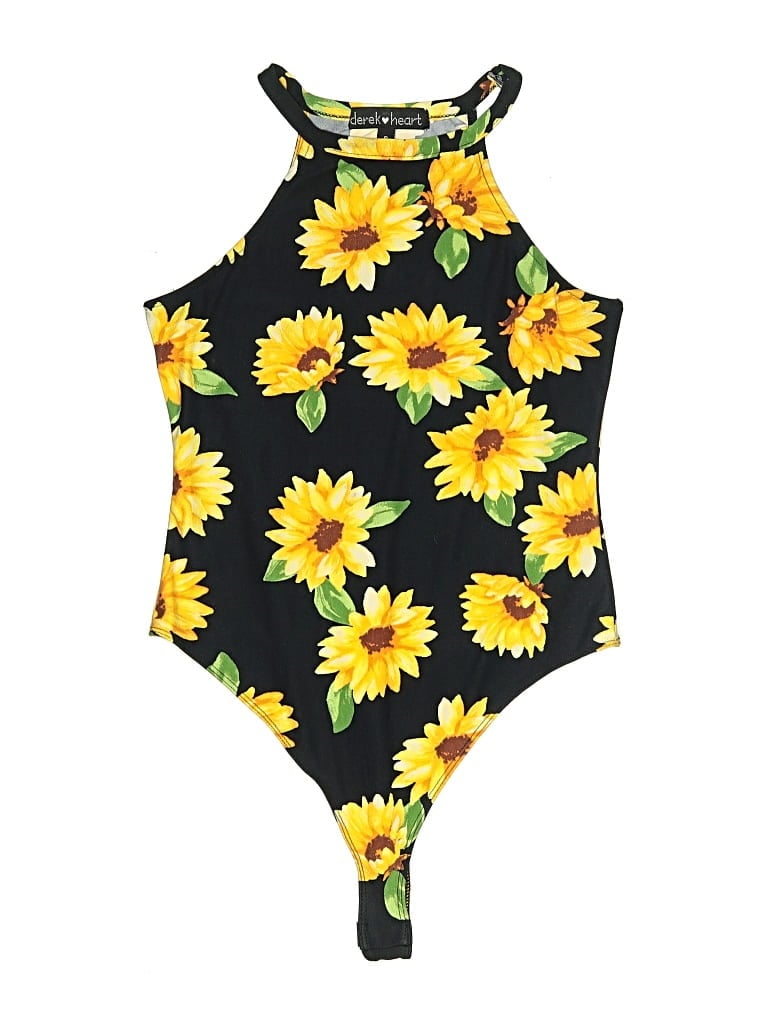 Pre-owned Derek Heart Bodysuit In Black