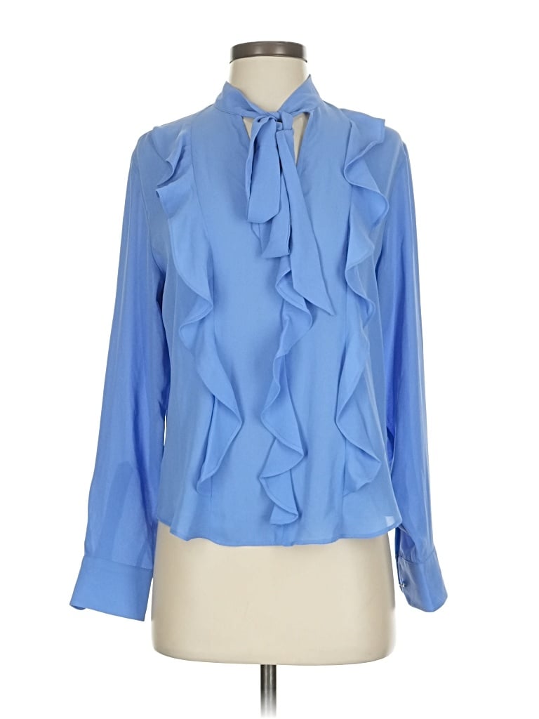 Pre-owned Polo Ralph Lauren Long Sleeve Blouse In Blue