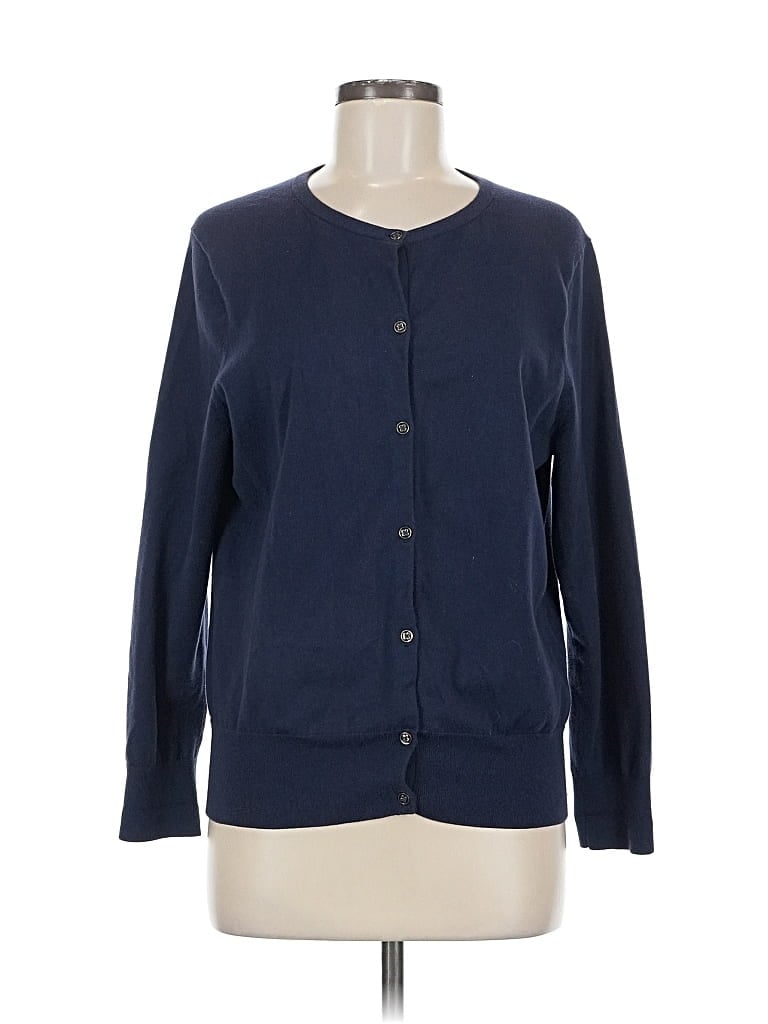 Pre-owned Lands' End Cardigan Sweater In Blue
