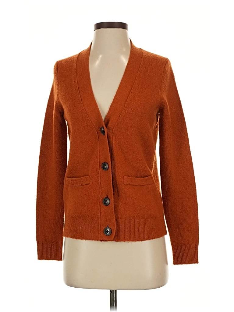 Pre-owned Ann Taylor Loft Cardigan Sweater In Orange